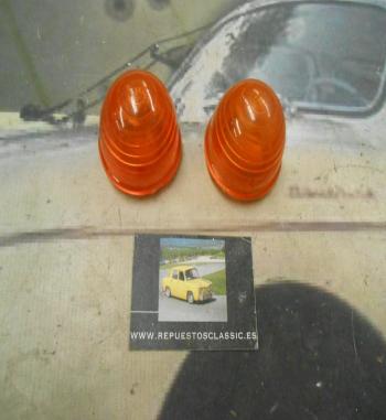 PI126 PI4 JUEGO TULIPAS PILOTO REDONDO INTERMITENTE AMBAR CAMION TRACTOR REMOLQUE CARAVANA MEDIDA 55x50mm ROSCA EXTERIOR FINA