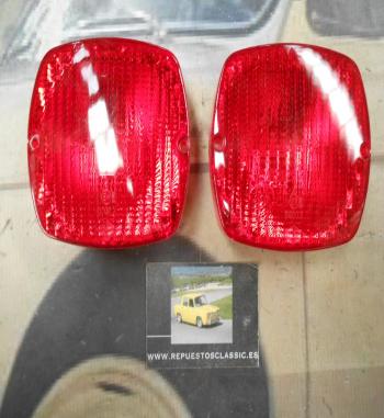 PI234 PI4 JUEGO 2 TULIPAS CON REFLECTANTE PILOTO TRASERO CUADRADO COLOR ROJO CAMION AUTOBUS TRACTOR REMOLQUE CARAVANA MARCA