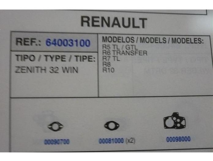 3100 KIT JUNTAS CARBURADOR ZENITH 32 WIN