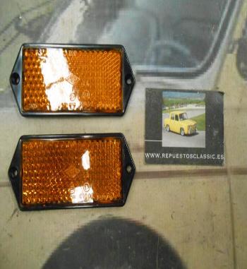 PI309 PI4 JUEGO CATADIOPTRICO RECTANGULAR COLOR AMBAR CAMION AUTOBUS REMOLQUE TRACTOR CARAVANA MEDIDA 125x50mm DE TORNILLO A TOR