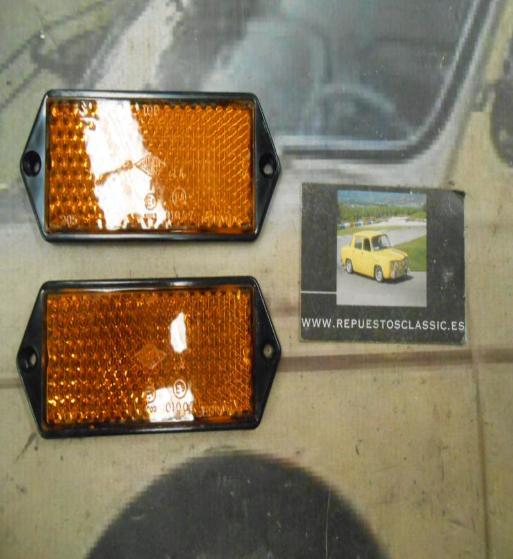 PI309 PI4 JUEGO CATADIOPTRICO RECTANGULAR COLOR AMBAR CAMION AUTOBUS REMOLQUE TRACTOR CARAVANA MEDIDA 125x50mm DE TORNILLO A TOR