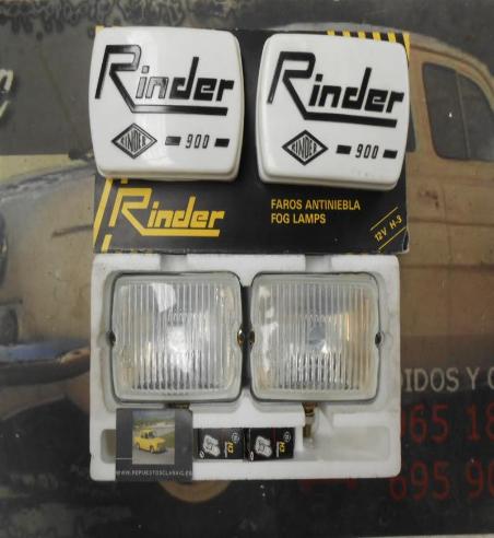 PI325 PI4 JUEGO FAROS ANTINIEBLA COLOR BLANCO RINDER 900 CON TAPADERAS MEDIDA 158x110mm