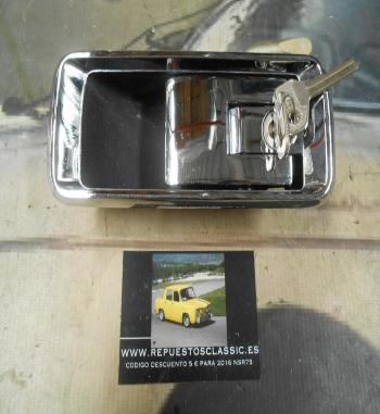 MAN187 MANETA EXTERIOR DELANTERA IZQUIERDA SEAT 132, 1200 CROMO CON LLAVE