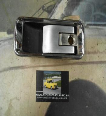 MAN190 MANETA EXTERIOR DELANTERA IZQUIERDA SEAT 132, 1200 CROMO TIRADOR METALICO MATE SIN BOMBIN