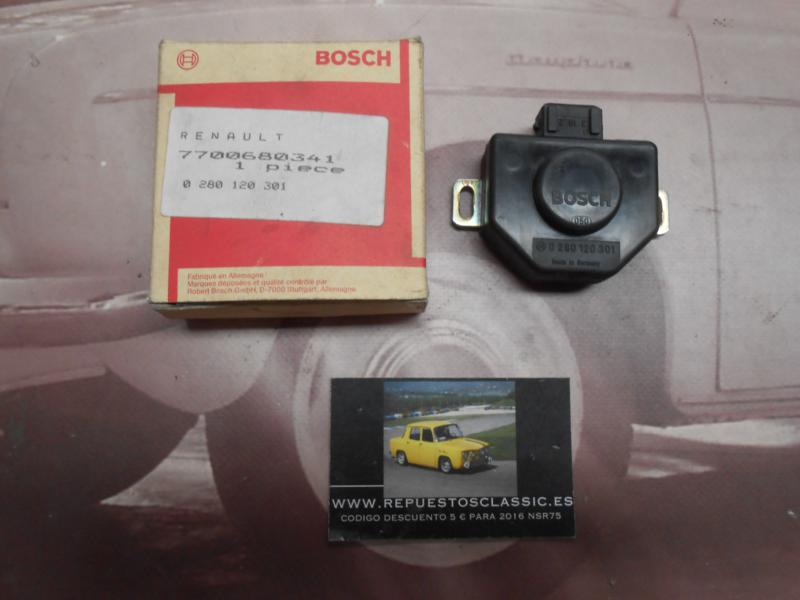 OR68 SENSOR POSICION MARIPOSA RENAULT MOTORES 1.7, 2.0, 2.0 TURBO, 2.2 ORIGINAL RENAULT REF. 7700680341, BOSCH 0280120301