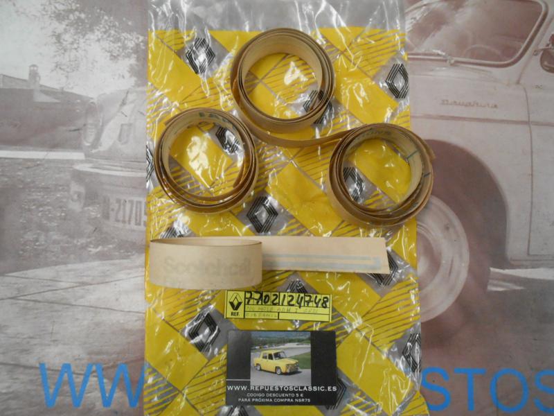 OR245 JUEGO PEGATINAS LATERAL IZQUIERDO RENAULT 18 FAMILIAR ORIGINAL RENAULT REF. 7702124748, COLOR GRIS