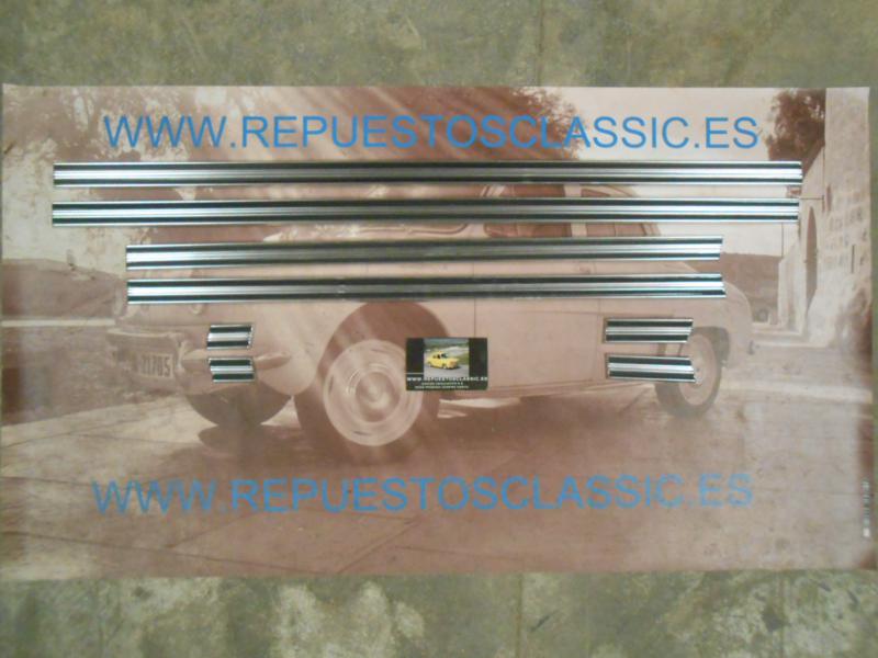 MOL75 JUEGO MOLDURAS TALONERAS ALUMINIO RENAULT 8 2ª SERIE