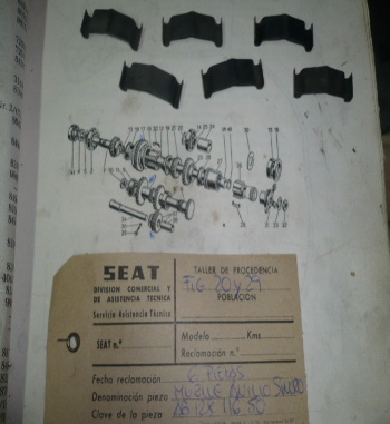 COF06 AB 12812800 KIT MUELLES ANILLO SINCRO (6 PIEZAS) SEAT 1400