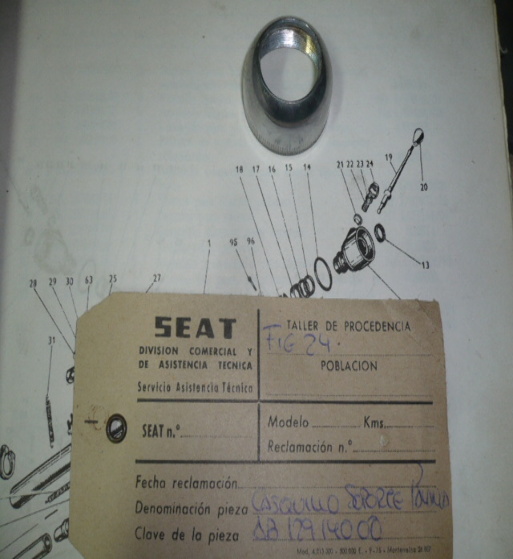 COF08 AB 12914000 CASQUILLO SOPORTE PALANCA CAMBIOS SEAT 1400