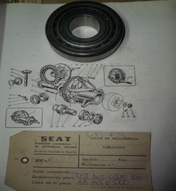 COF07 AB 14510500 RODAMIENTO ANTERIOR GRUPO CONICO SEAT 1400