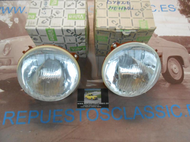 IC77 JUEGO FAROS REDONDOS CIBIE FOCO EUROPEO SIN LUZ  POSICION CITROEN DYANE ->79 , MEHARI, RENAULT 4CV REF. 061676/061677
