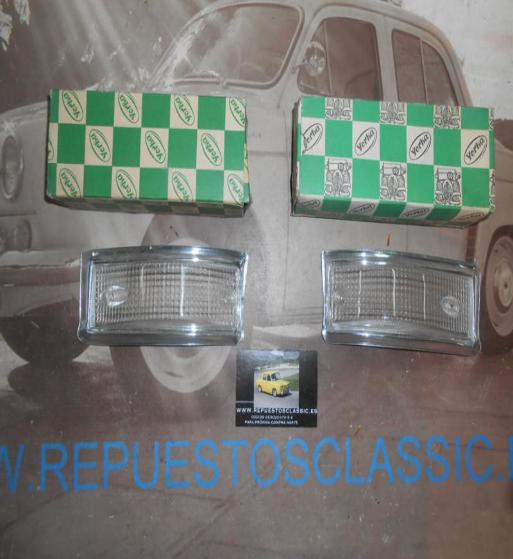 ISI51 JUEGO TULIPAS PILOTOS DELANTEROS SIMCA 1000 2ª SERIE COLOR BLANCO - METALIZADO