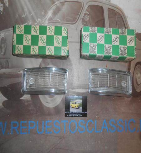 ISI51 JUEGO TULIPAS PILOTOS DELANTEROS SIMCA 1000 2ª SERIE COLOR BLANCO - METALIZADO