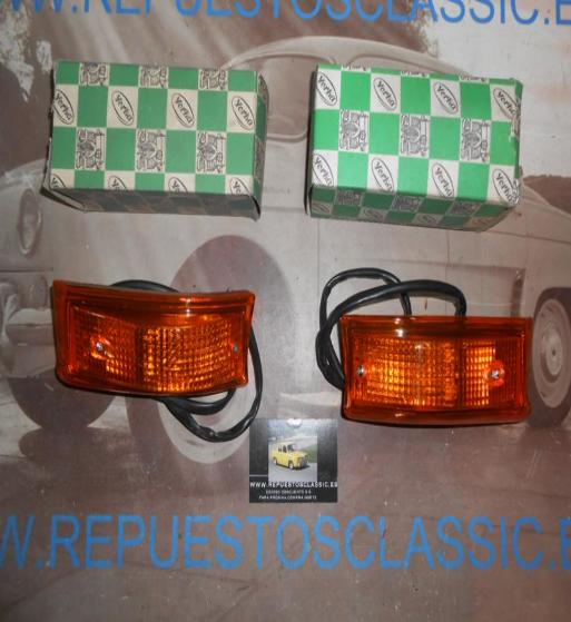 ISI54 JUEGO PILOTOS DELANTEROS SIMCA 1000 2ª SERIE COLOR AMBAR