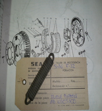 COF14 AB 16505300 MUELLE ZAPATAS FRENO SEAT 1400 (FIG. 32)