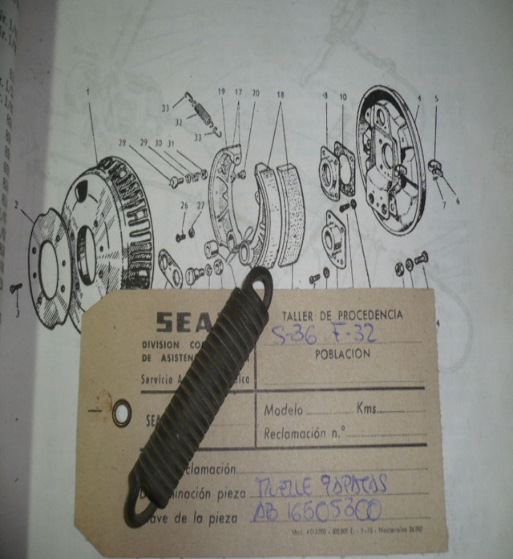 COF14 AB 16505300 MUELLE ZAPATAS FRENO SEAT 1400 (FIG. 32)