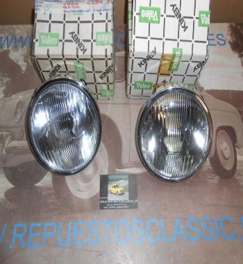 ISE19 JUEGO 2 OPTICAS FAROS CORTA/LARGA CON CERQUILLOS KINBY H1 SEAT 128 , 131 , 132 REF. VALEO 029435 / 029439