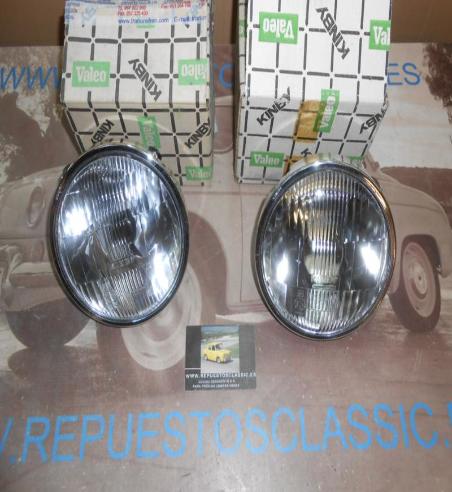 ISE19 JUEGO 2 OPTICAS FAROS CORTA/LARGA CON CERQUILLOS KINBY H1 SEAT 128 , 131 , 132 REF. VALEO 029435 / 029439