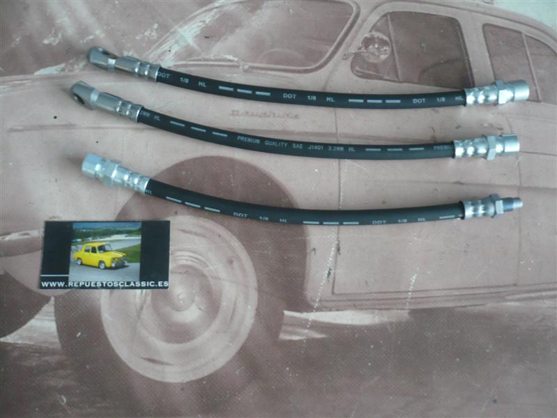 SI007 KIT JUEGO LATIGUILLOS DE FRENO SEAT 124 DISCOS DELANTE Y TAMBOR ATRÁS