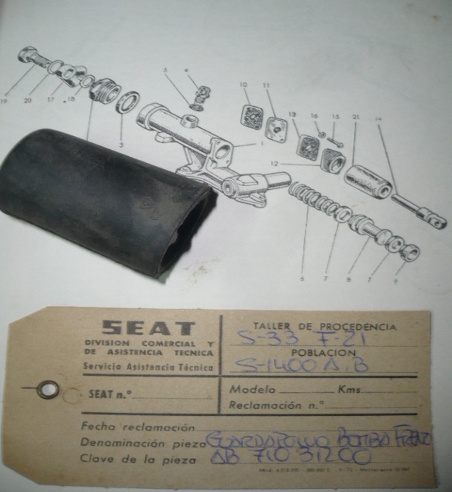 COF16 AB 71031200 GUARDAPOLVO BOMBA FRENO SEAT 1400 A Y B (FIG. 21)