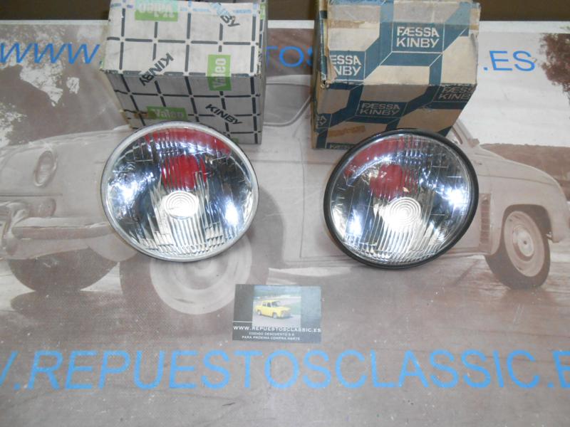 ISE55 JUEGO OPTICAS FAROS LUZ LARGA KINBY FOCO EUROPEO SEAT 1500 BIFARO , 124 SPORT , DODGE DART 3700