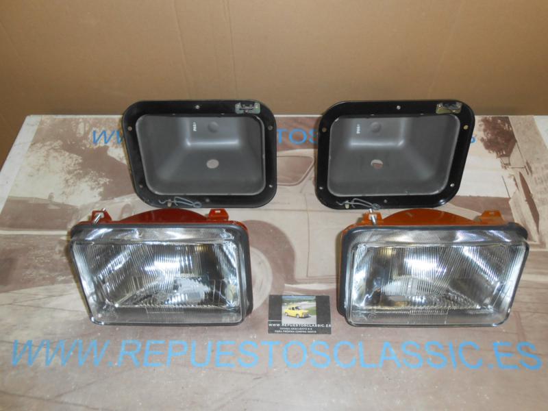 ISE91 JUEGO OPTICAS FAROS VALEO-PASA CON SOPORTE SEAT 124 FL FOCO EUROPEO