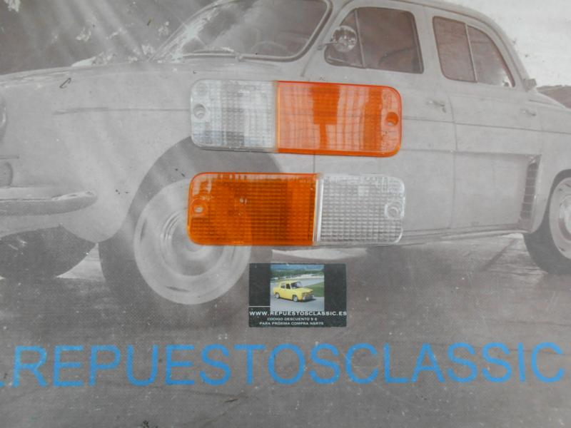 ISE197 JUEGO TULIPAS PILOTOS DELANTEROS SEAT 131 BICOLOR BLANCO-AMBAR PRIMERAS MARCAS GEMO , FORES