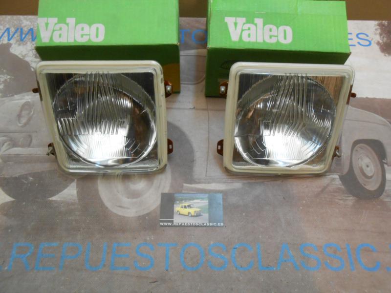 IRE10 JUEGO OPTICAS FAROS CUADRADOS CIBIE - VALEO RENAULT 6 2ª SERIE FOCO EUROPEO REF. 061698 / 061699