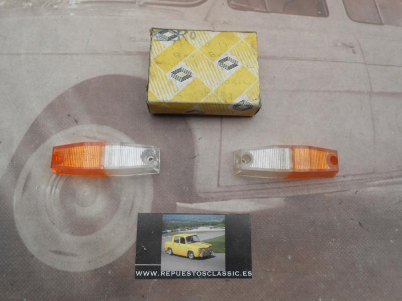 IRE157 JUEGO TULIPAS PILOTOS LATERALES AMBAR - BLANCO RENAULT 8 , 10 , ALPINE A110 YORKA