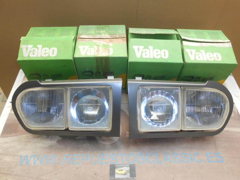 IRE210 JUEGO 4 OPTICAS FAROS CON BISELES RENAULT 12 TS 1ª SERIE ->77 VALEO H1