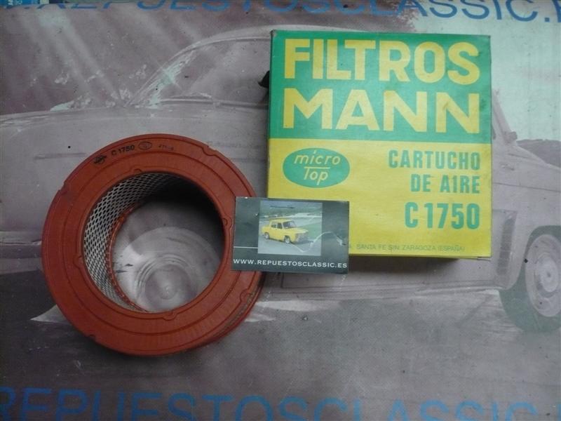 F125 C1750 MANN FILTRO AIRE RENAULT 4 TODOS MODELOS, 6 HASTA 1971, SEAT 124 MOTOR ENASA 9.721 SAVA J4