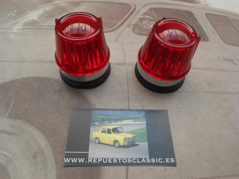 PI429P2 JUEGO PILOTOS UNIVERSALES REDONDOS ROJOS MEDIDA 48x50mm TULIPA ENROSCADA