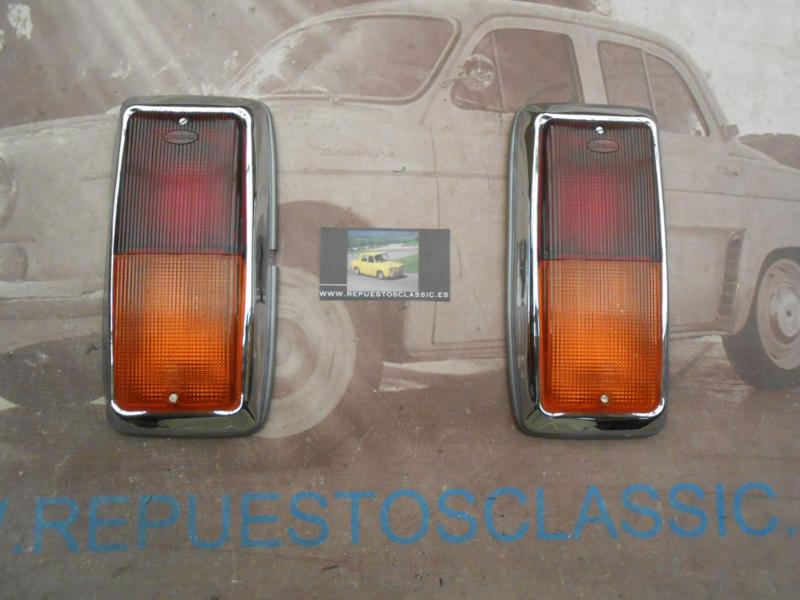 PI487P2 JUEGO PILOTOS UNIVERSALES TRASEROS BICOLOR AMBAR / ROJO VEHICULO CLASICO ,  CAMION , AUTOBUS , CARAVANA
