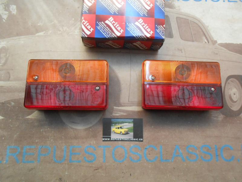 Pi542P2 JUEGO PILOTOS RECTANGULAR UNIVERSAL BICOLOR ROJO/AMBAR CAMION TRACTOR CARAVANA REMOLQUE AUTOBUS , BRITAX 160x100x50mm