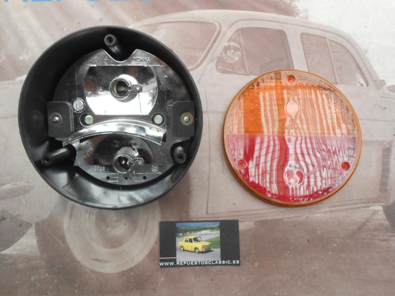 Pi572P2 PILOTO TRASERO REDONDO ROJO/AMBAR CAMION BARREIROS , RENAULT SIN LUZ DE MATRICULA MEDIDA 155x75mm