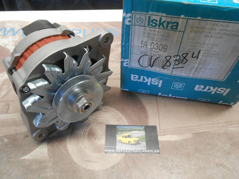 IA0309 ALTERNADOR ISKRA OPEL CORSA A , KADETT , ASCONA , VECTRA , REKORD , MANTA ( 14v - 55A ) REF. 11201928 - AAK3130