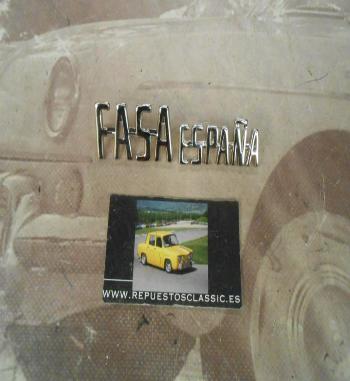 ANA369-370 ANAGRAMA CROMADO FASA ESPAÑA , RENAULT 4 , 6 , 8 , 10 , 12 , ALPINE A110
