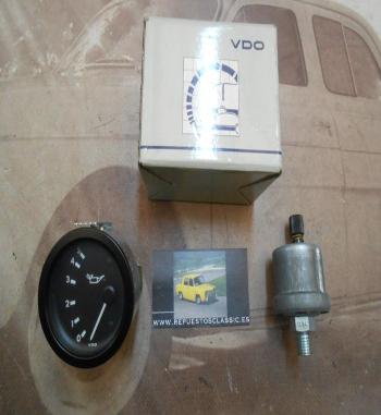 CK326 CONJUNTO INDICADOR PRESION ACEITE 24v , VDO 350471/002/066 , RELOJ REDONDO 52mm Y BULBO