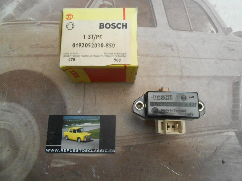 114P2 BOSCH 0192052030 REGULADOR ALTERNADOR RENAULT 5, PEUGEOT 205, 309, 405, CITROEN BX, VISA , 14v
