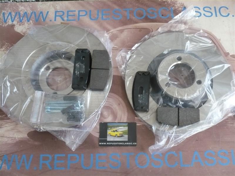 TV142R08* JUEGO DISCOS DE FRENO DELANTEROS CON PASTILLAS RENAULT 8, 10, ALPINE A110, GORDINI