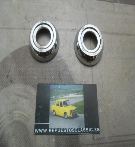 MAN369 JUEGO 2 ROSETONES MANETA ELEVALUNAS SEAT 600, 850, 124, 127, CROMO