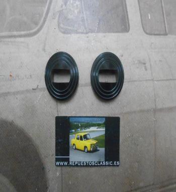 MAN371 JUEGO 2 ROSETONES NEGROS MANETA INTERIOR APERTURA PUERTA SEAT 600, 850, 124, 127