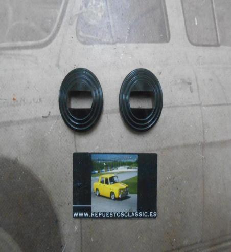 MAN371 JUEGO 2 ROSETONES NEGROS MANETA INTERIOR APERTURA PUERTA SEAT 600, 850, 124, 127