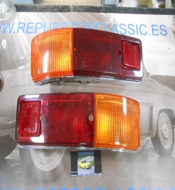 ISE684P7 JUEGO PILOTOS TRASEROS BISEL CROMO SEAT 127 1ª SERIE