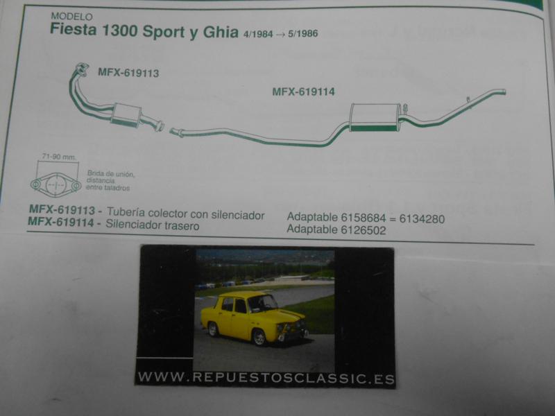 619114 P1 SILENCIOSO TRASERO FORD FIESTA 1300 SPORT Y GHIA 84->86