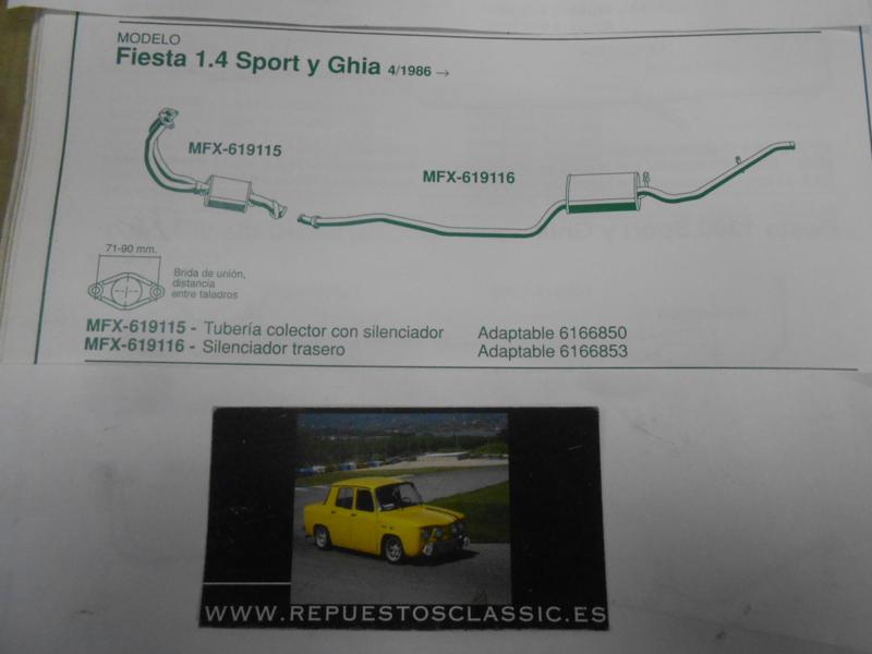 619116 P1 SILENCIOSO TRASERO FORD FIESTA 1.4 SPORT Y GHIA 86->