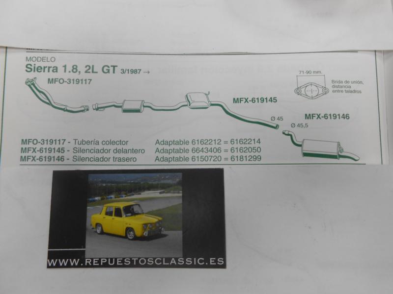 619146 P2 SILENCIOSO TRASERO FORD SIERRA 1.8 , 2L GT 87->