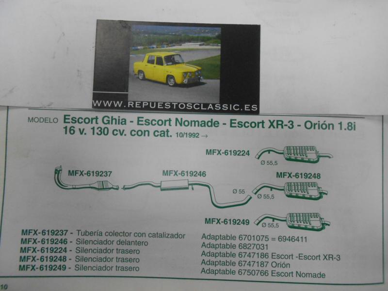 619248 P3 SILENCIOSO TRASERO FORD ORION 1.8i 16V 92-> CON CATALIZADOR