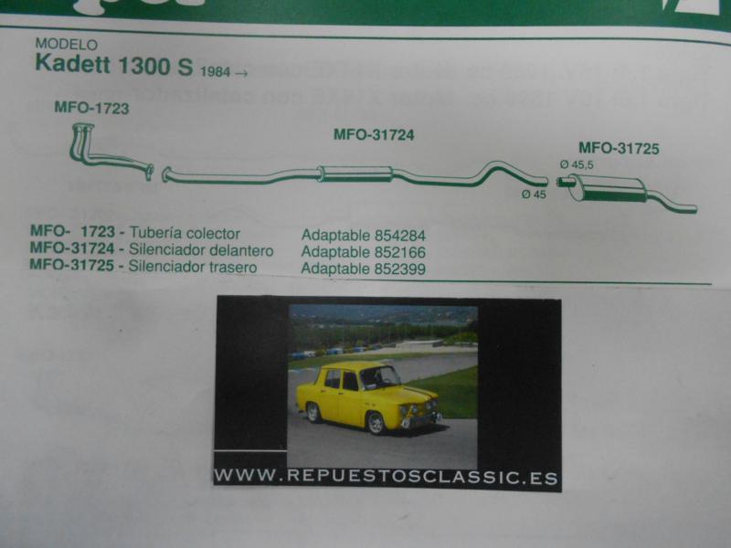 31724 P3 SILENCIOSO INTERMEDIO OPEL KADETT D 1300 S 84->