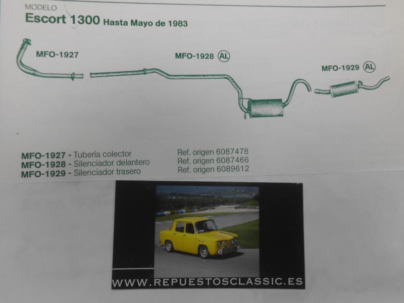 1929 P5 SILENCIOSO TRASERO FORD ESCORT 1.3 , 1.6 ->85 MKIII , REF. SUSTITUIDA FONOS MFX 61932